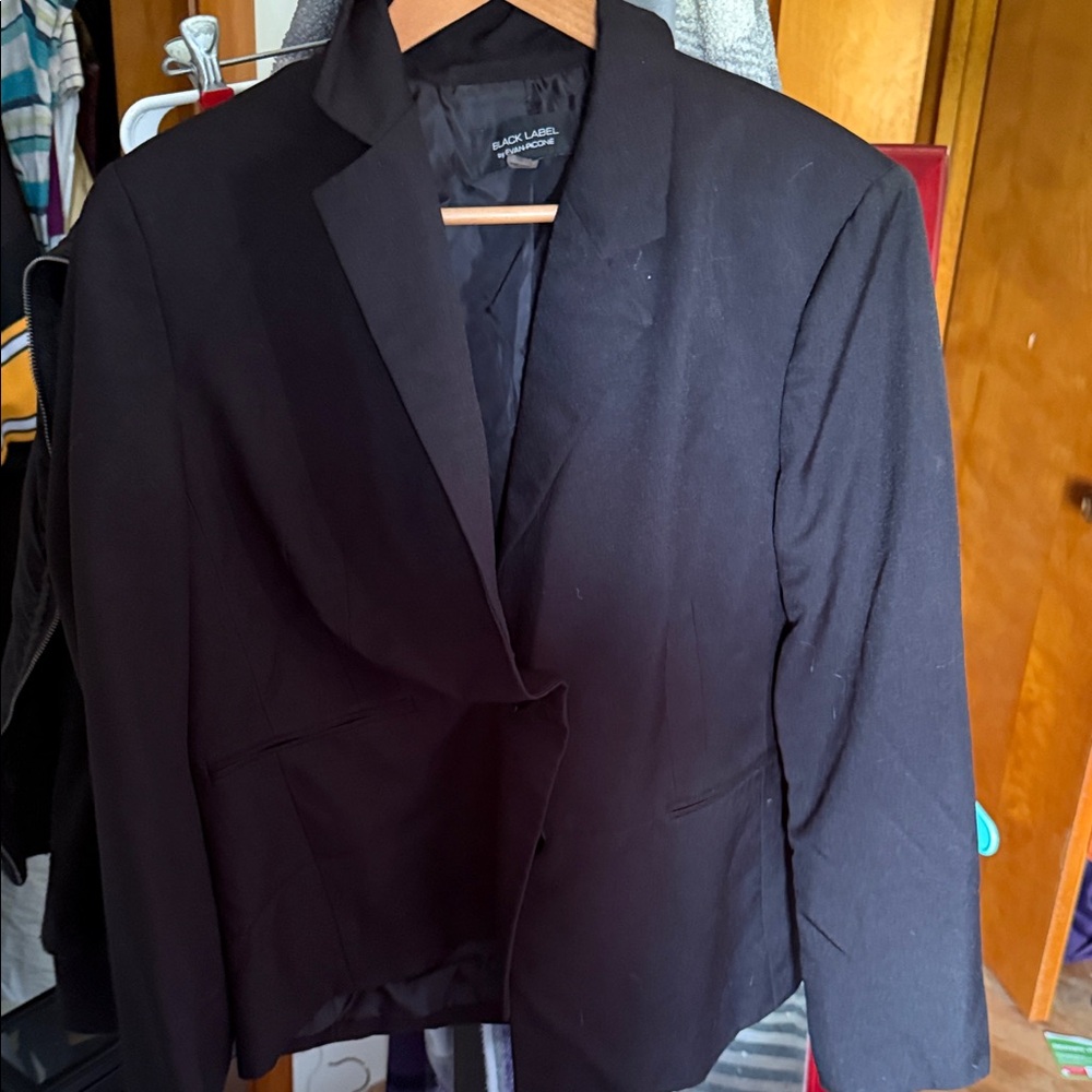 Black Label Women's Black Tailored Blazer - Classic Double-Button Jacket